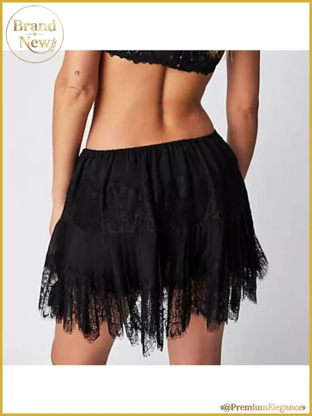 Women Lace Mini Skirt Low Rise Half Slip Ruffle Layered Flowy Y2K Short Skirt
